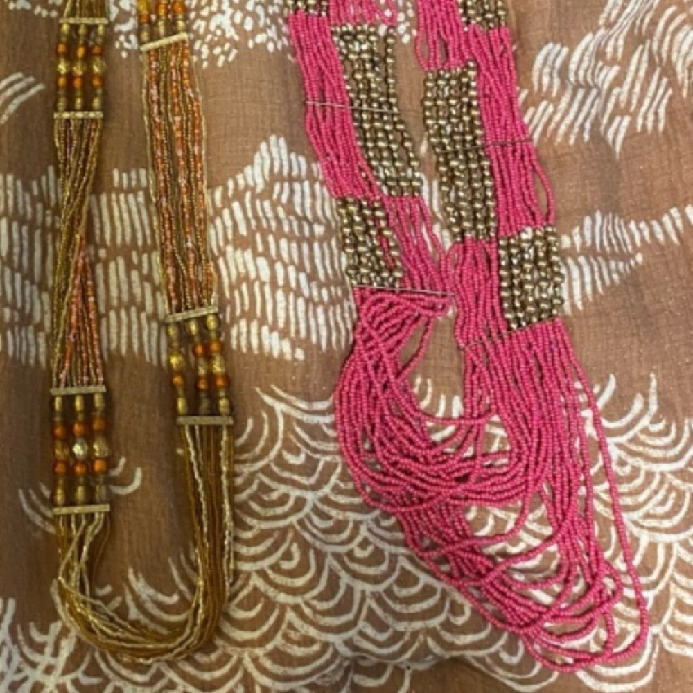 Bundle of 2 Long Beaded Necklaces, assorted brands and colors